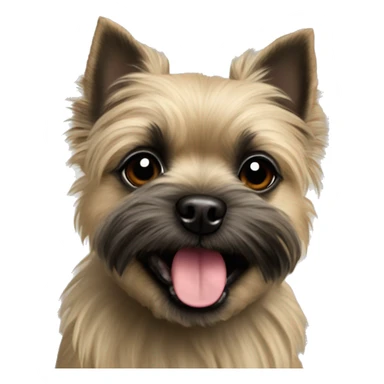 small cairn terrier dog fawn colored wire coat with a pug tail super happy  sticker