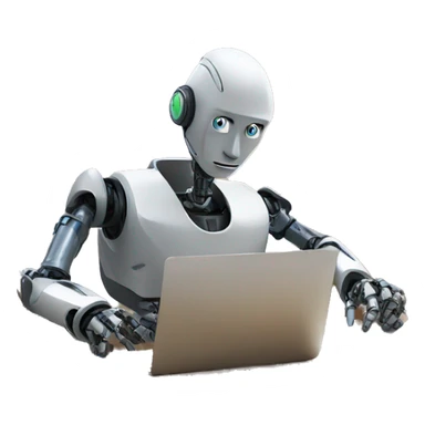 a robot doing the homeworks of a student that is sitting next to him sticker