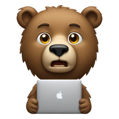 mucle bear with macbook sticker