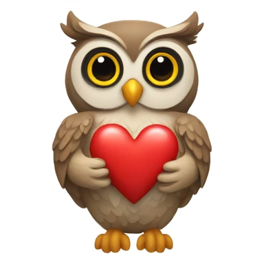 Owl holding heart sticker
