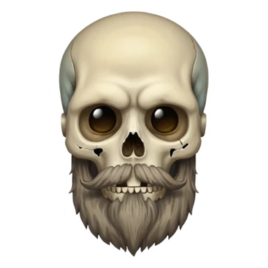 Weird skull with beard  sticker