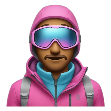  Guy with pink face dressed for ski and glass  sticker