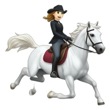 White Horse galloping with Anna riding sticker