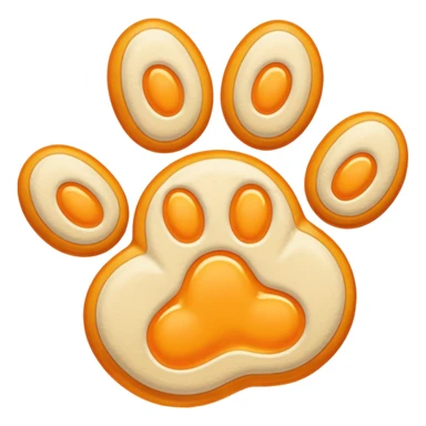 a very light pale pastel yellowy orange pawprint sticker