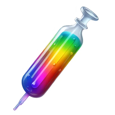Syringe filled with rainbow liquid sticker