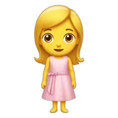 Fille en robe de Moyen Âge jaune  sticker