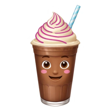 milkshake with a face, chocolate sticker
