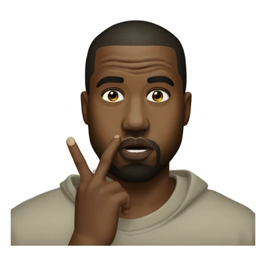 Kanye west with finger on his mouth sticker