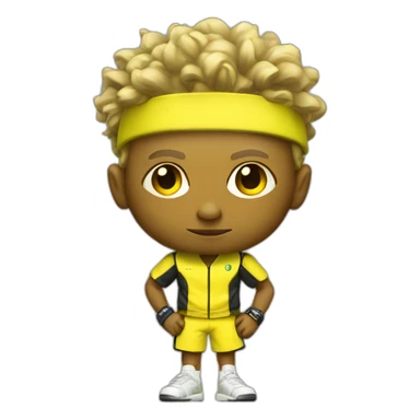 cyberpunk yellow tone dude in tennis uniform sticker