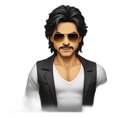 shahrukh khan long hairs tied sticker
