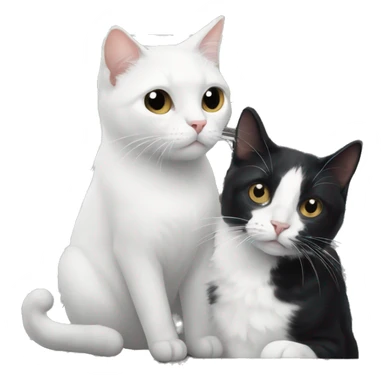 White cage and black white cat together sticker