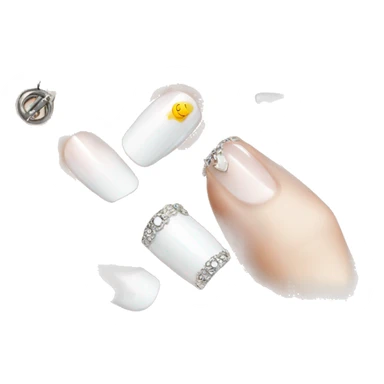 white french tips with charms sticker