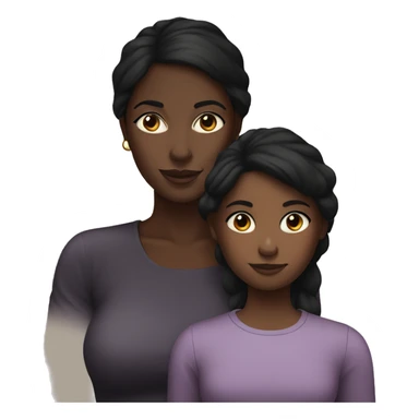 Black hair dark skin Mom with her grown daughter sticker