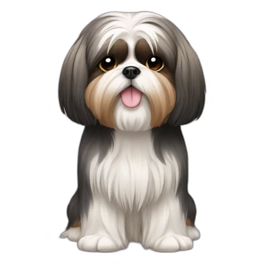 Dog Shih Tzu with long coat full-height  sticker