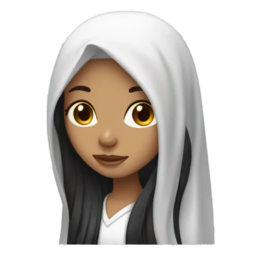 Arab white black long hair girl  sticker
