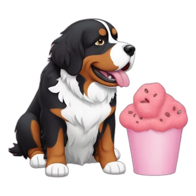 bernese mountain dog eating barbapapa sticker