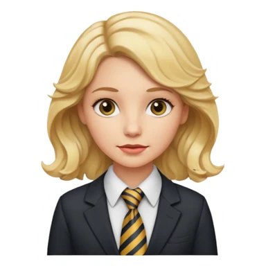 white collar woman with tie, wavy blonde hair sticker