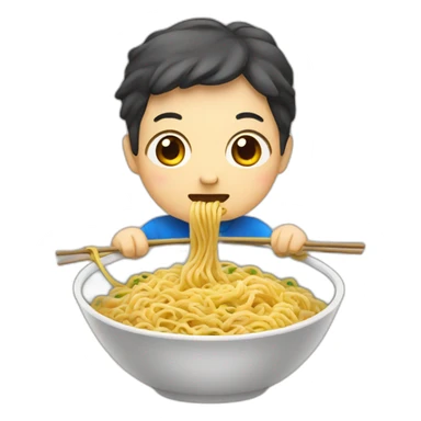 chinese eating noodles sticker