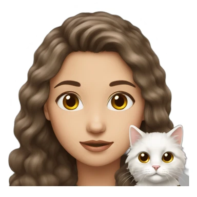 Girl-brunette-and-cat-angora sticker