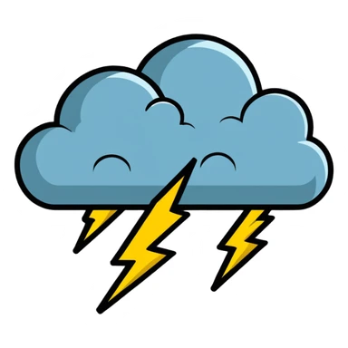 dramatic storm cloud with lightning bolts sticker