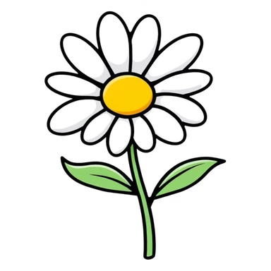 single daisy flower with no stem  sticker