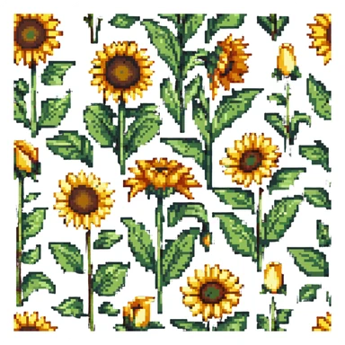 sunflowers and lilies blooming sticker