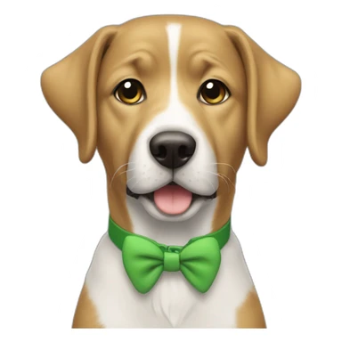 green collar dog  sticker