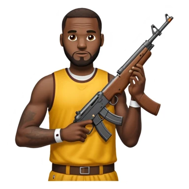 lebron james with an ak47 sticker