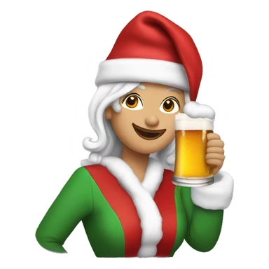 3 Mrs clause drinking beer sticker