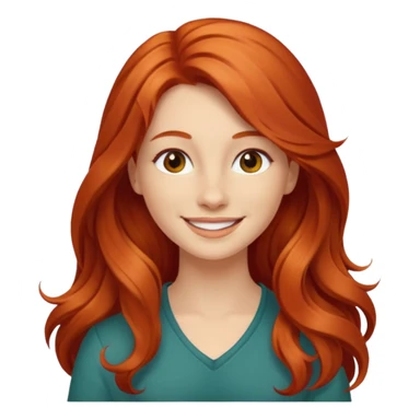 Profesora joven, sonrriente cabello rojizo y de pelo largo  sticker