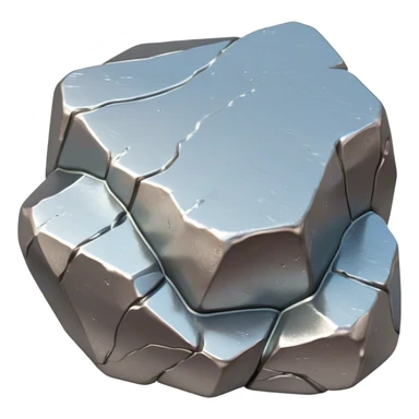 Cinematic Realistic Nickel Ore, Bright and shiny, with a rough, metallic surface reflecting light in soft, gleaming waves. The metal has a subtle luster and is both sturdy and raw in its form. Soft glowing outline, capturing the essence of durability and modern elegance in raw nickel ore. sticker