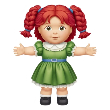 vintage cabbage patch doll red hair sticker