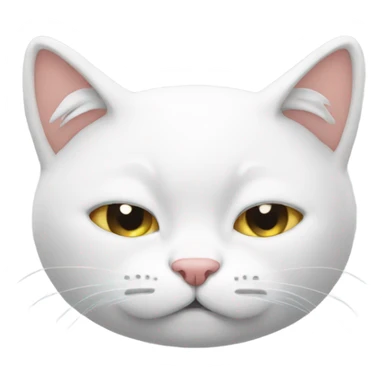 Sleepy cat white sticker