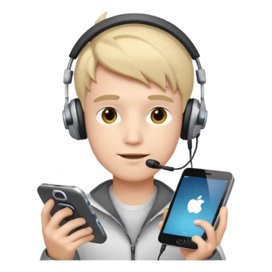 Tech boy with gadgets sticker