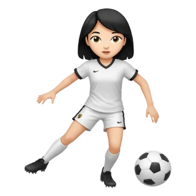 girl tha plays football black hair white sticker