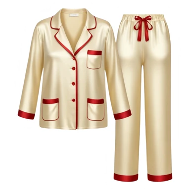 Light cream silk pyjamas set sticker