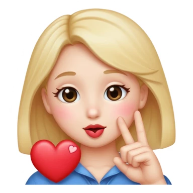 an uwu kissy face with a finger heart sticker