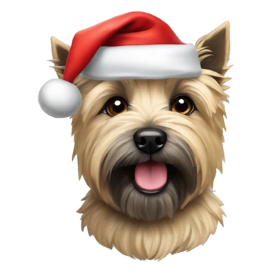 cairn terrier dog with santa hat sticker