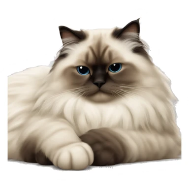 Sleeping himalayan ragdoll cat with full dark face sticker