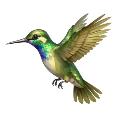 Khaki green kolibri bird flying  sticker