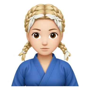 judogi de judo coquette con una chica con trenza sticker