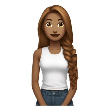 una mujer cabello largo y color marron, blanca con unos tatuajes en los brazos, vestida deportiva sticker