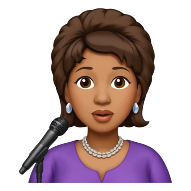 Aretha Franklin with dark brown hair sticker