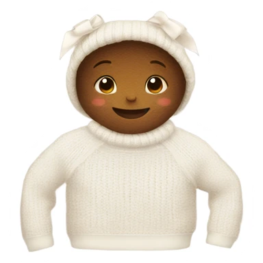 white sweater cute whit ribbon colour brown sticker