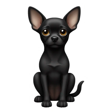 Solid black, like a black cat, on all of the body and feet but make it a Chihuahua dog with only a white tip on his tail sticker