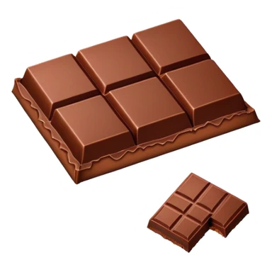 Cartoon-style emoji of a partially unwrapped chocolate bar with a red wrapper and square-segmented brown chocolate sticker