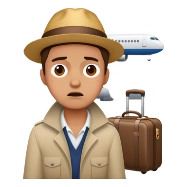 Delayed flight at airport with frustrated traveler sticker