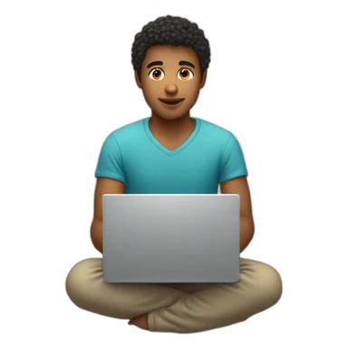Young man behind a laptopthe baloclave sticker