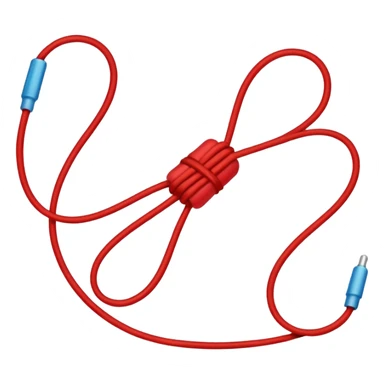 Create a long thin straight red string  sticker