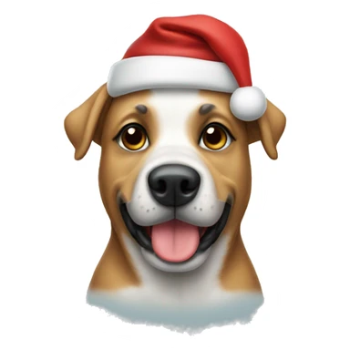 Dog wearing a Santa hat sticker